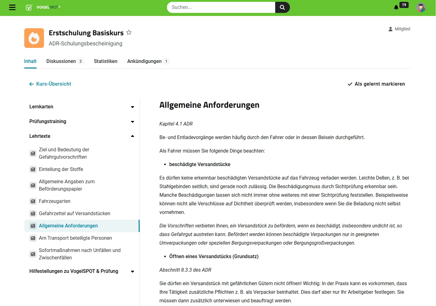 VogelSPOT Lehrtexte zum Nachlesen der Pr&uuml;fungsinhalte